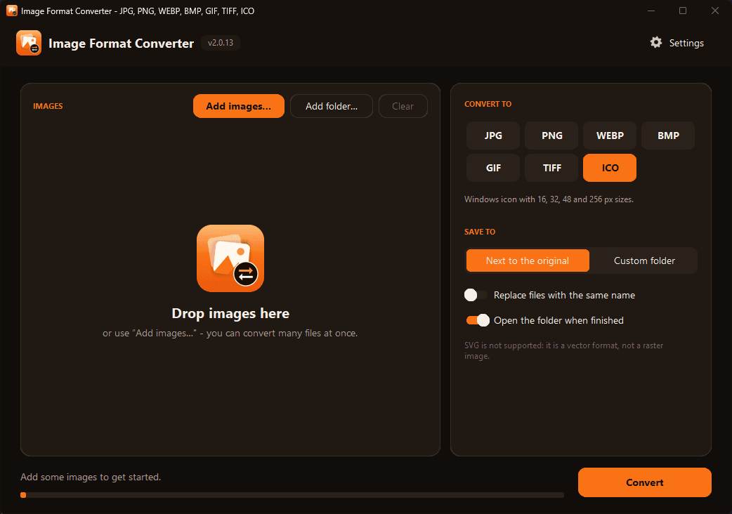 Image Format Converter - Main Interface